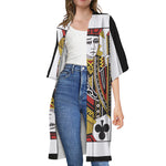 Jack Of Clubs Playing Card Print Open Front Beach Cover Up
