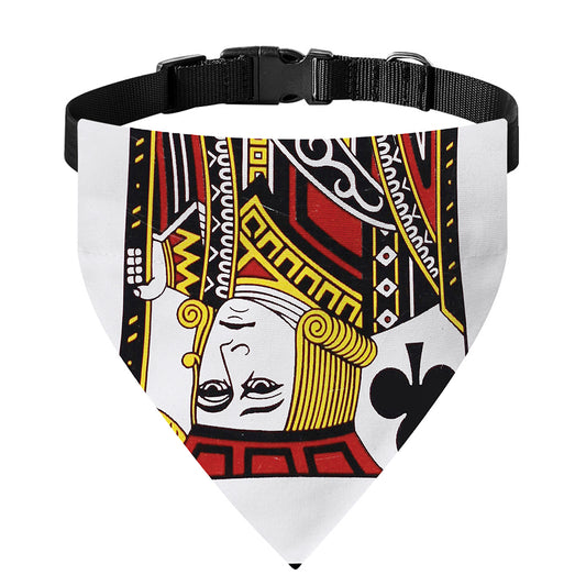 Jack Of Clubs Playing Card Print Over The Collar Dog Bandana