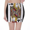 Jack Of Clubs Playing Card Print Pencil Mini Skirt