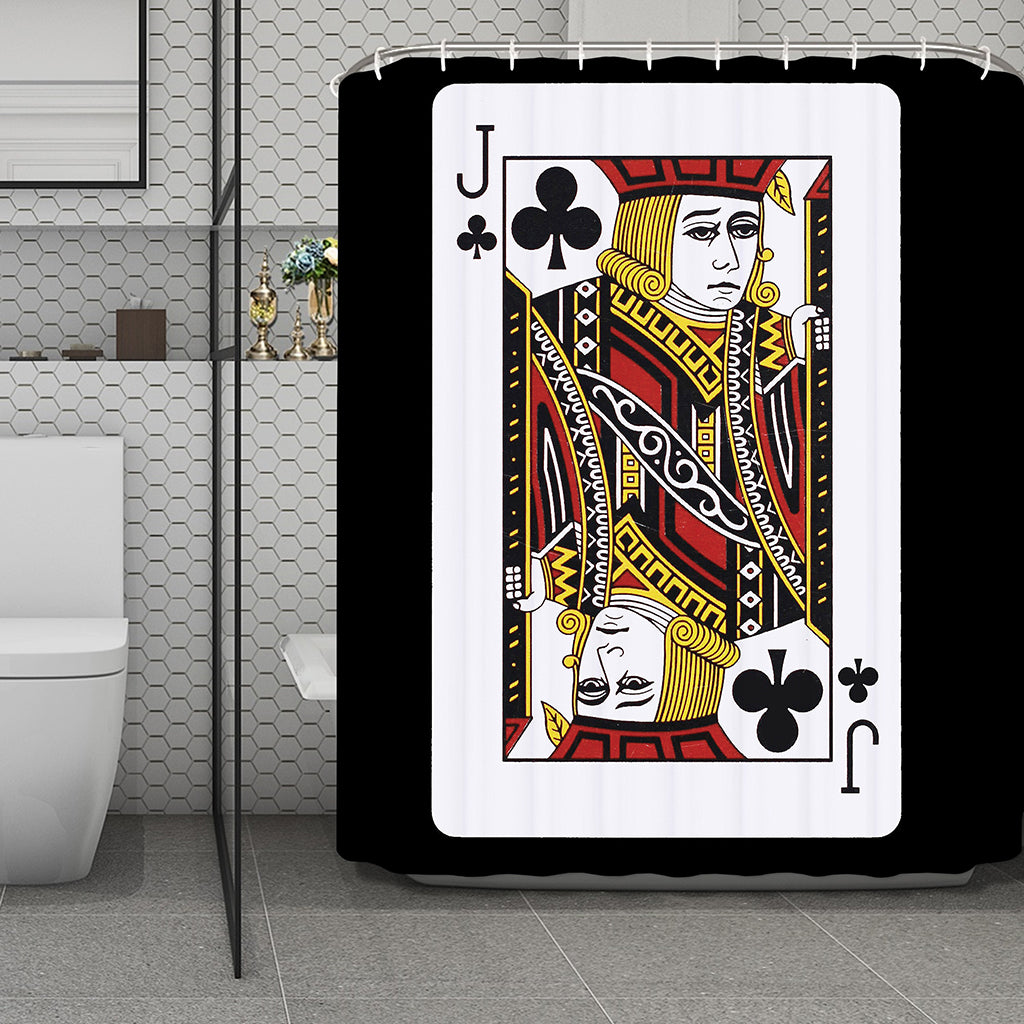Jack Of Clubs Playing Card Print Polyester Shower Curtain