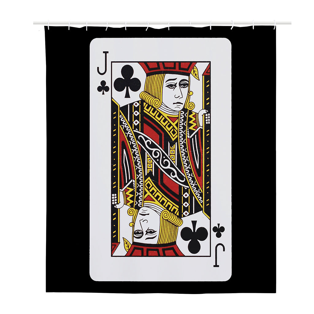 Jack Of Clubs Playing Card Print Polyester Shower Curtain