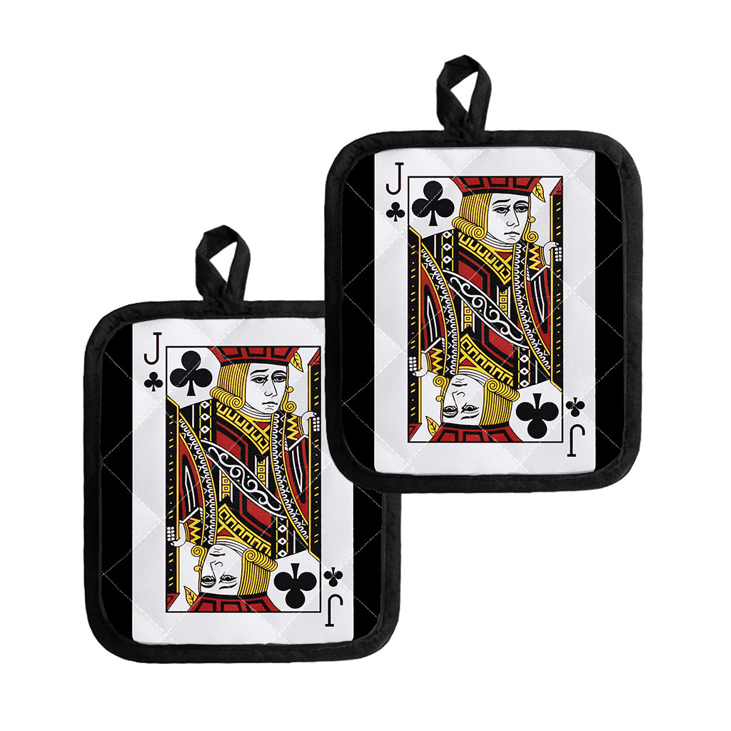 Jack Of Clubs Playing Card Print Pot Holders