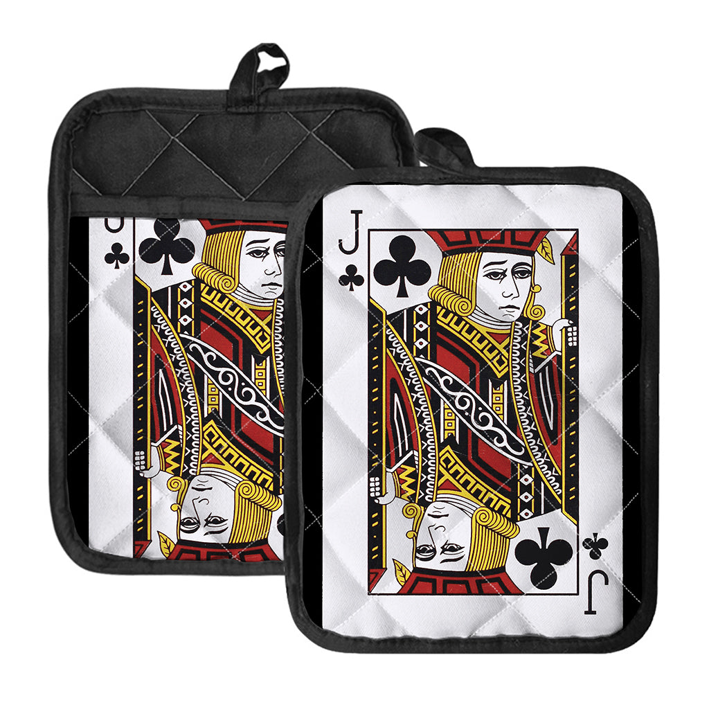 Jack Of Clubs Playing Card Print Pot Holders With Pocket