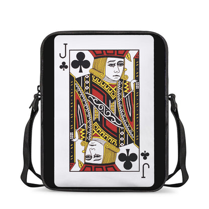 Jack Of Clubs Playing Card Print Rectangular Crossbody Bag