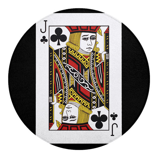 Jack Of Clubs Playing Card Print Round Blanket