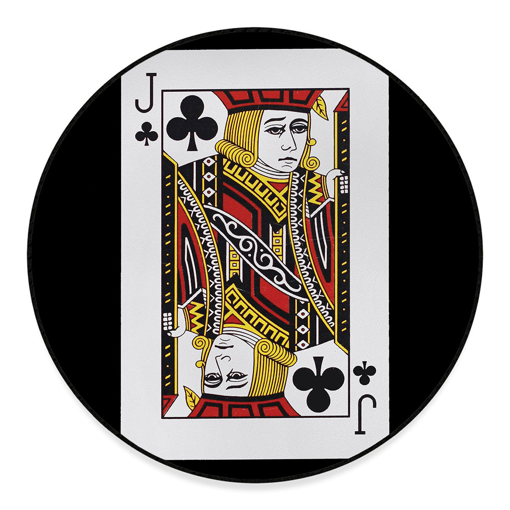 Jack Of Clubs Playing Card Print Round Floor Mat