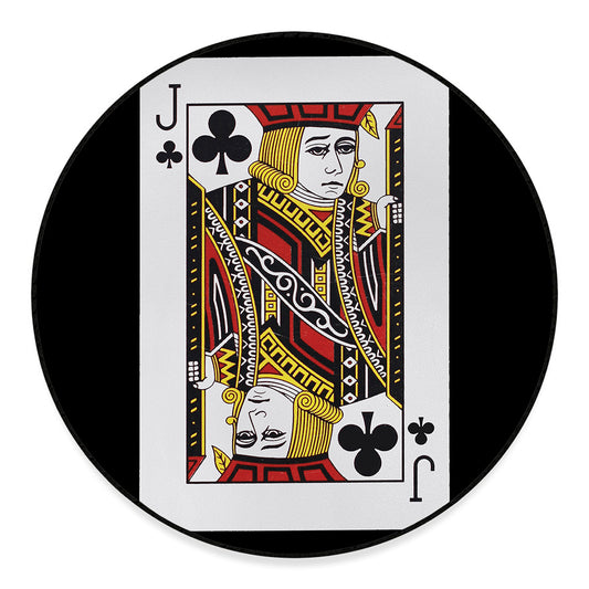 Jack Of Clubs Playing Card Print Round Floor Mat