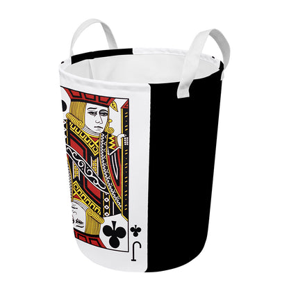 Jack Of Clubs Playing Card Print Round Laundry Basket
