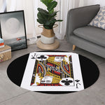 Jack Of Clubs Playing Card Print Round Rug