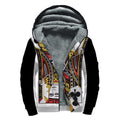 Jack Of Clubs Playing Card Print Sherpa Lined Zip Up Hoodie
