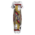 Jack Of Clubs Playing Card Print Short Sleeve Long Nightdress