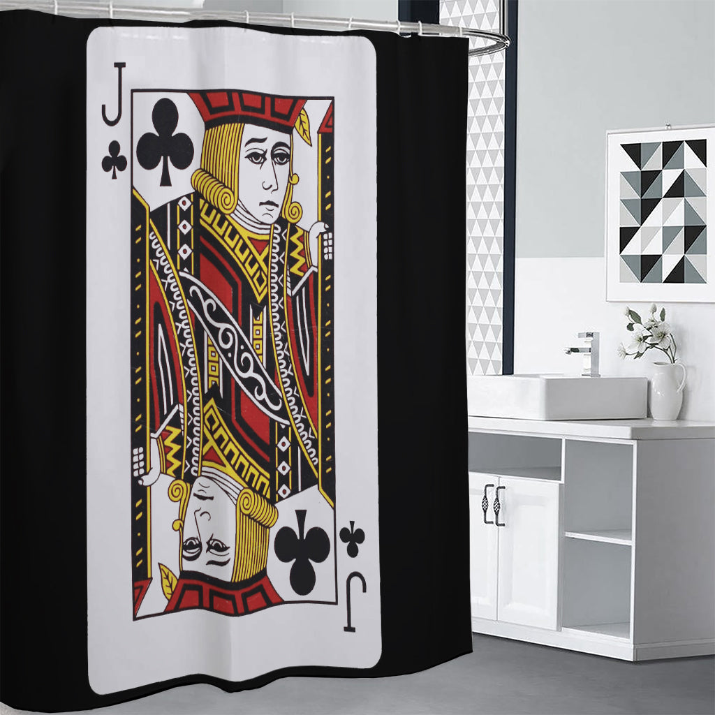 Jack Of Clubs Playing Card Print Shower Curtain