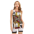 Jack Of Clubs Playing Card Print Sleeveless One Piece Swimsuit