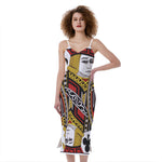 Jack Of Clubs Playing Card Print Slim Fit Midi Cami Dress