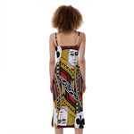 Jack Of Clubs Playing Card Print Slim Fit Midi Cami Dress
