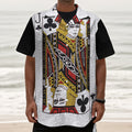 Jack Of Clubs Playing Card Print Textured Short Sleeve Shirt