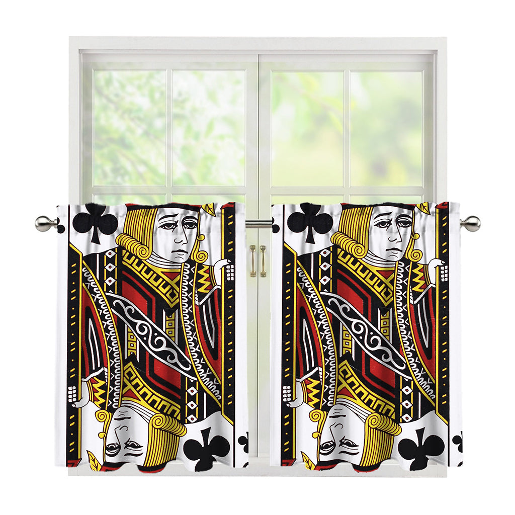 Jack Of Clubs Playing Card Print Tier Curtains