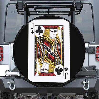 Jack Of Clubs Playing Card Print Tire Cover