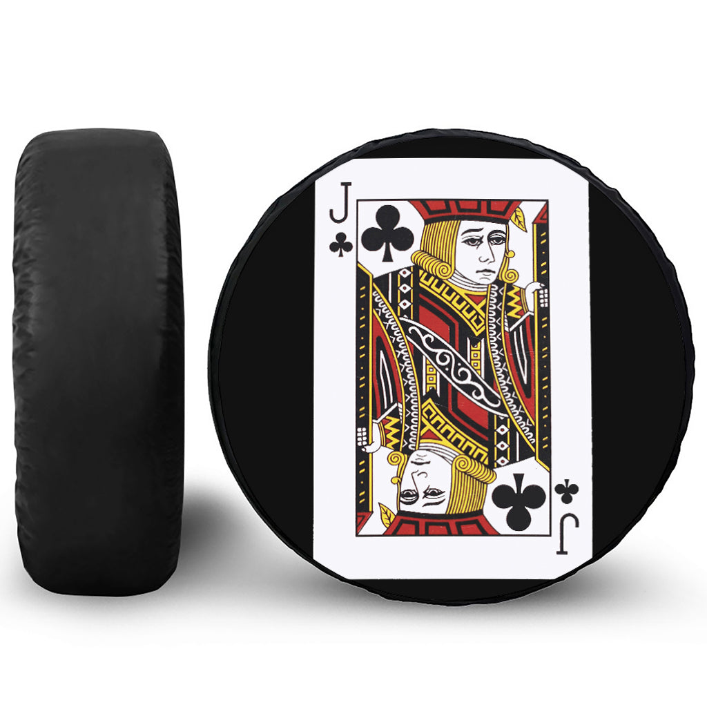 Jack Of Clubs Playing Card Print Tire Cover