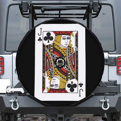Jack Of Clubs Playing Card Print Tire Cover With Camera Hole