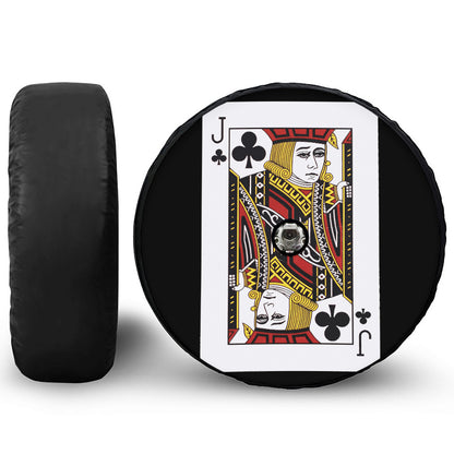 Jack Of Clubs Playing Card Print Tire Cover With Camera Hole