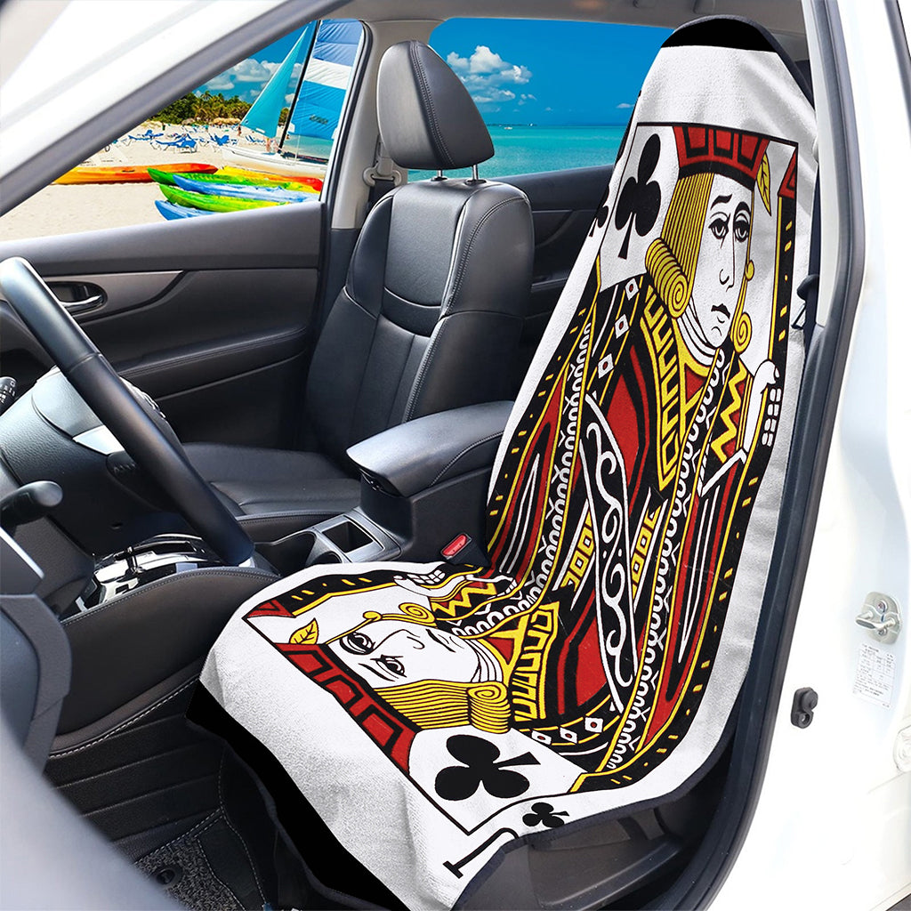 Jack Of Clubs Playing Card Print Waterproof Car Seat Cover