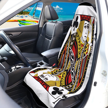 Jack Of Clubs Playing Card Print Waterproof Car Seat Cover