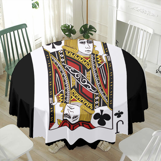Jack Of Clubs Playing Card Print Waterproof Round Tablecloth