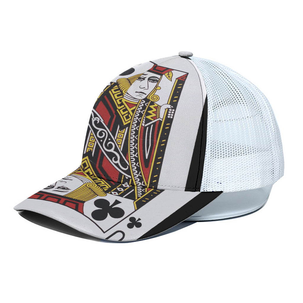 Jack Of Clubs Playing Card Print White Mesh Trucker Cap