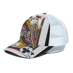 Jack Of Clubs Playing Card Print White Mesh Trucker Cap