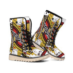 Jack Of Clubs Playing Card Print Winter Boots