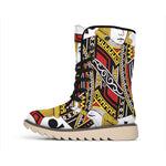 Jack Of Clubs Playing Card Print Winter Boots