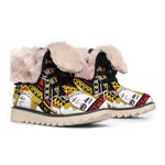 Jack Of Clubs Playing Card Print Winter Boots