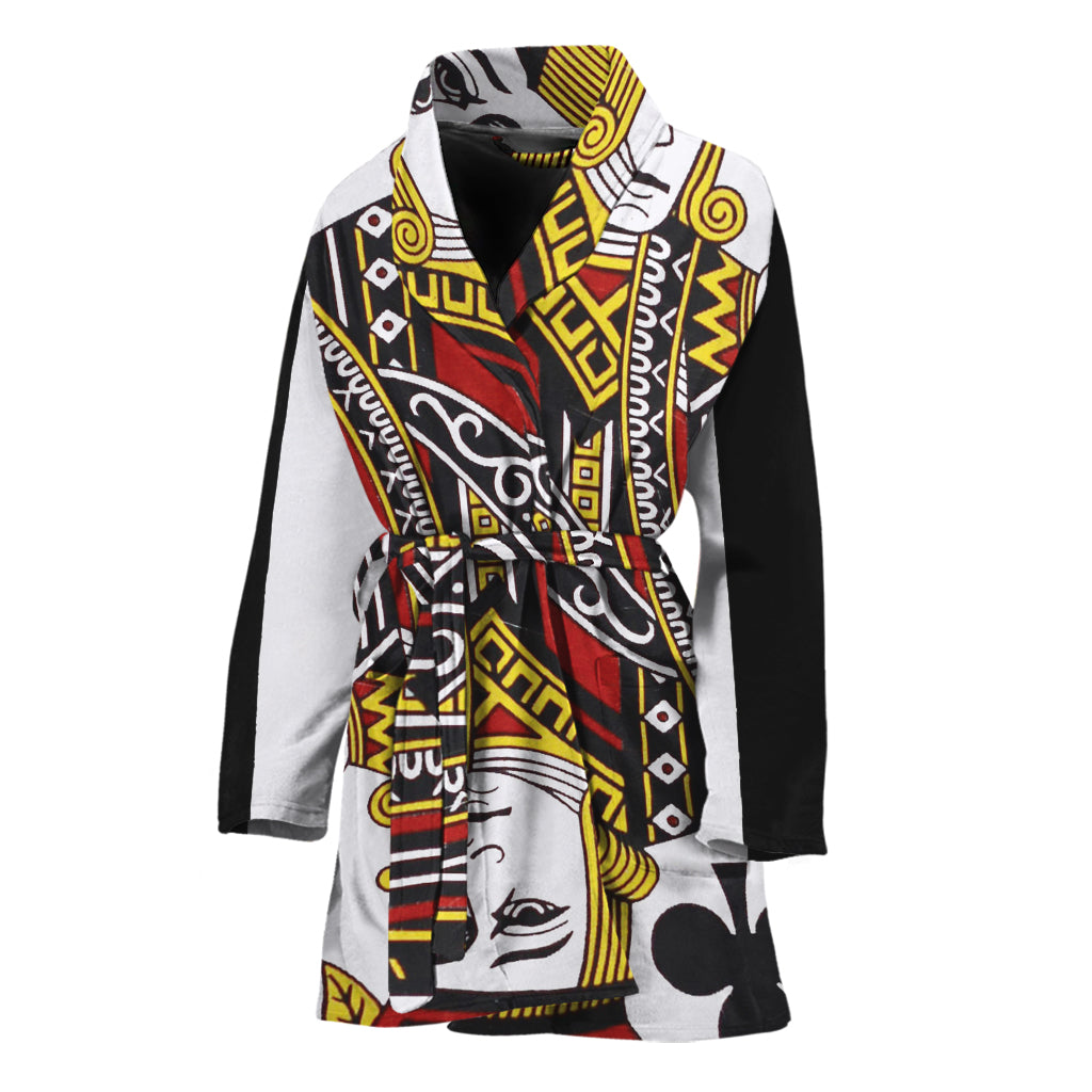 Jack Of Clubs Playing Card Print Women's Bathrobe
