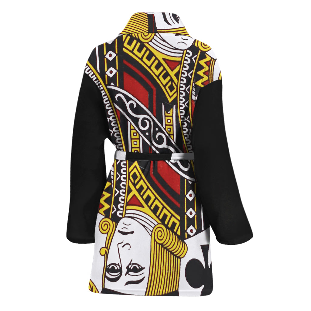 Jack Of Clubs Playing Card Print Women's Bathrobe