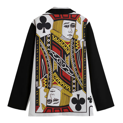 Jack Of Clubs Playing Card Print Women's Blazer