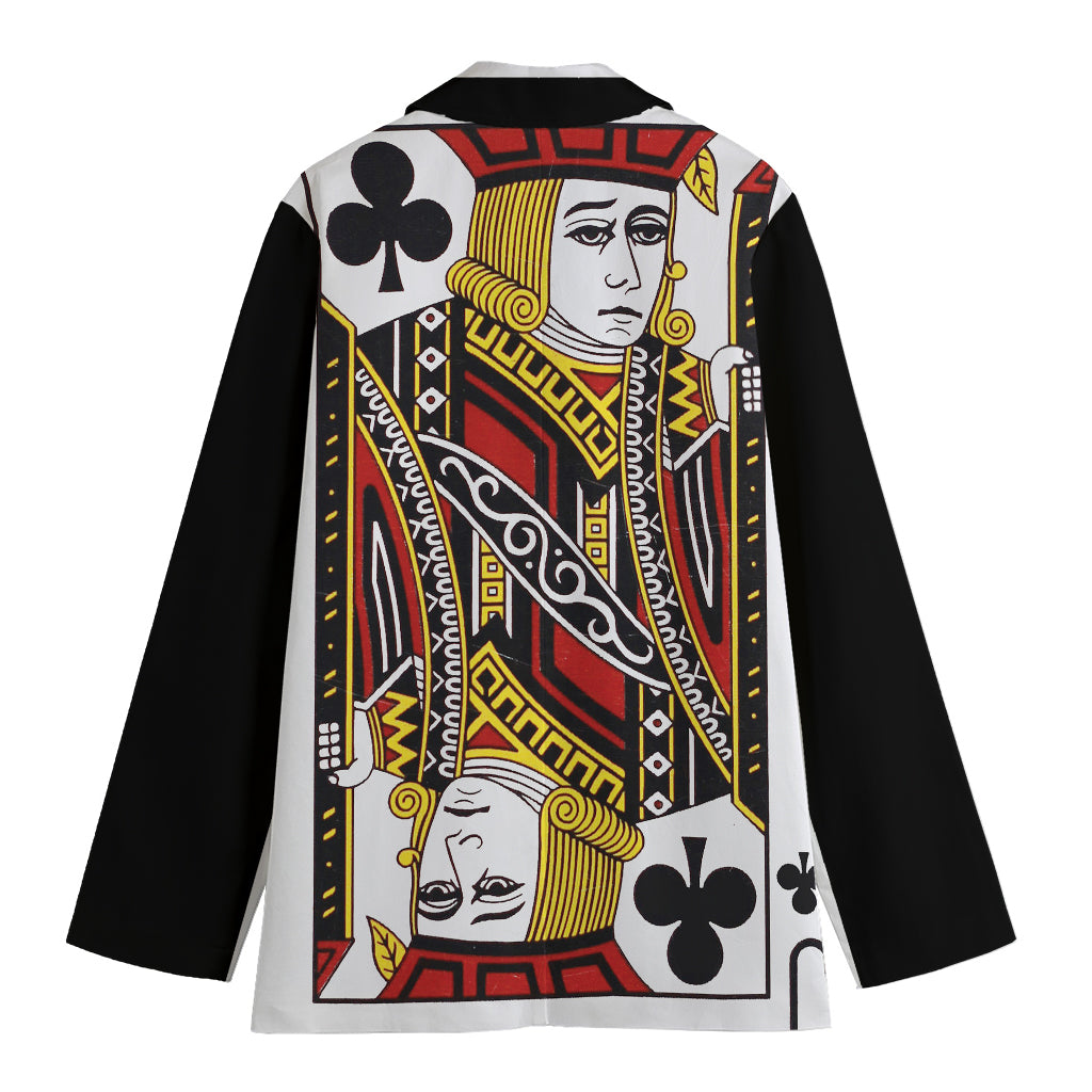 Jack Of Clubs Playing Card Print Women's Cotton Blazer