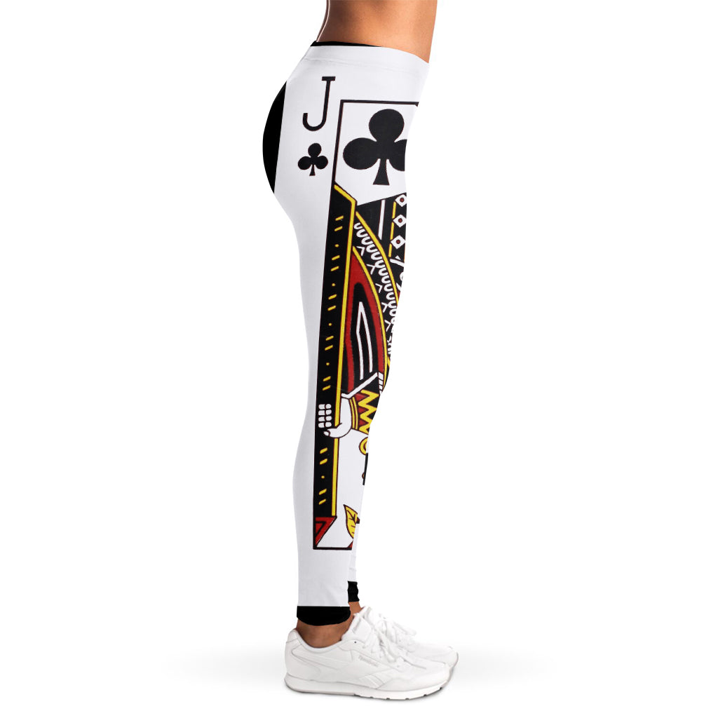 Jack Of Clubs Playing Card Print Women's Leggings