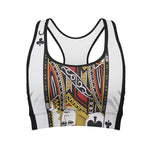 Jack Of Clubs Playing Card Print Women's Sports Bra