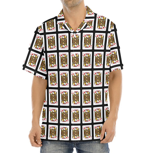 Jack Of Diamonds Pattern Print Aloha Shirt