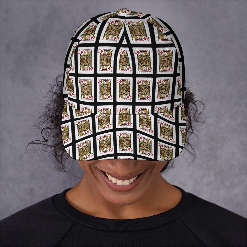 Jack Of Diamonds Pattern Print Baseball Cap