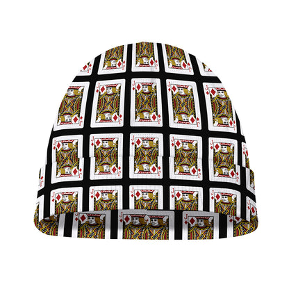 Jack Of Diamonds Pattern Print Beanie