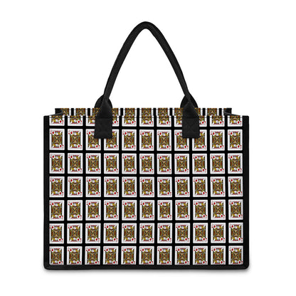 Jack Of Diamonds Pattern Print Canvas Tote Bag