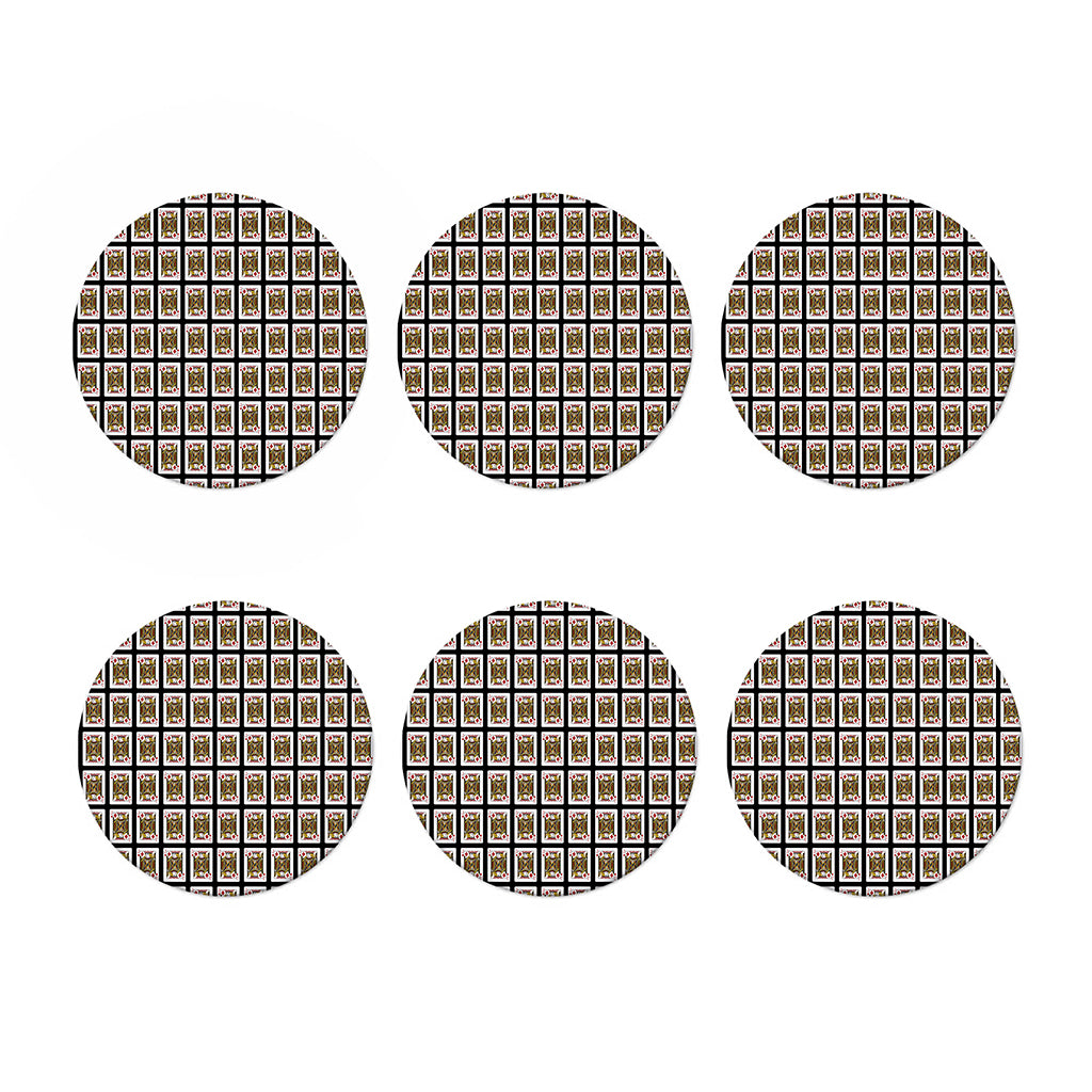 Jack Of Diamonds Pattern Print Coaster Set