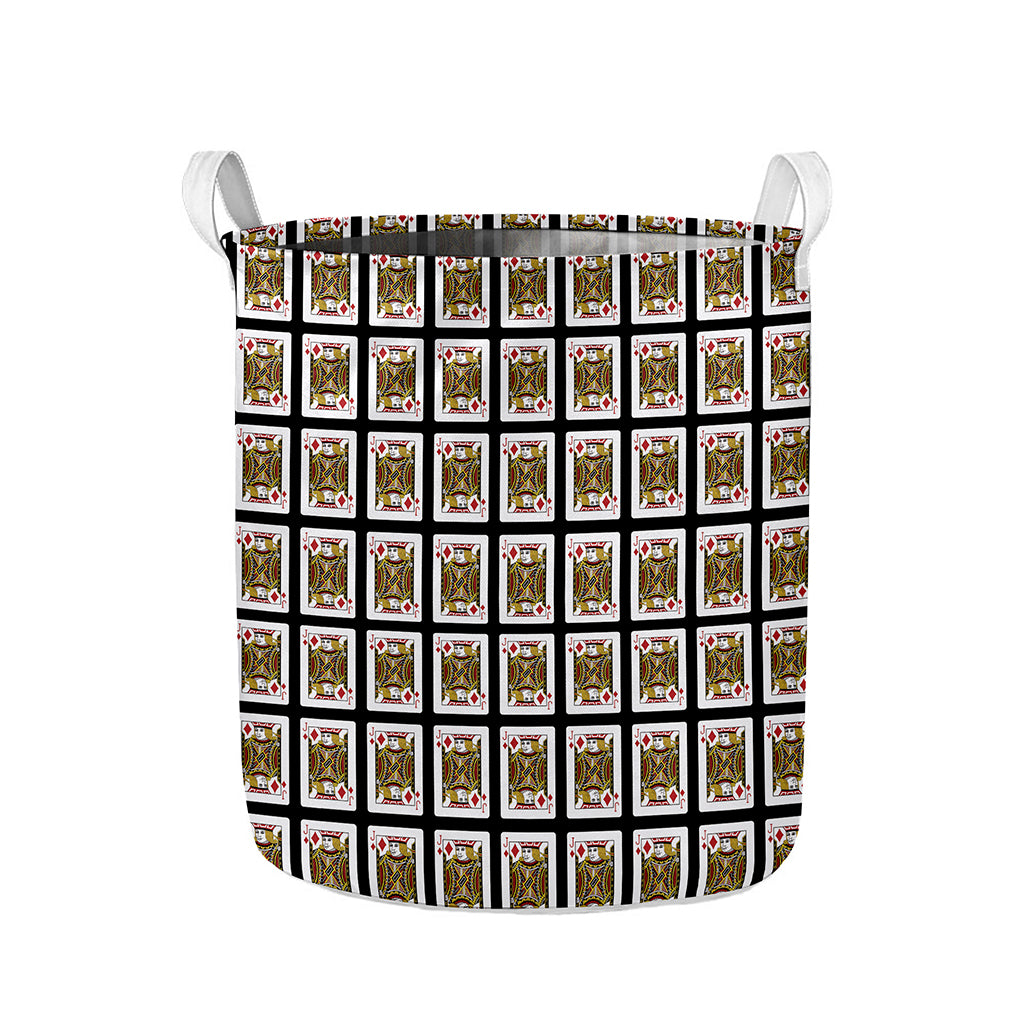 Jack Of Diamonds Pattern Print Collapsible Laundry Basket