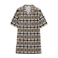 Jack Of Diamonds Pattern Print Cotton Hawaiian Shirt