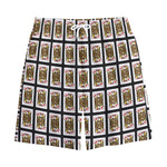 Jack Of Diamonds Pattern Print Cotton Shorts
