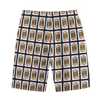 Jack Of Diamonds Pattern Print Cotton Shorts