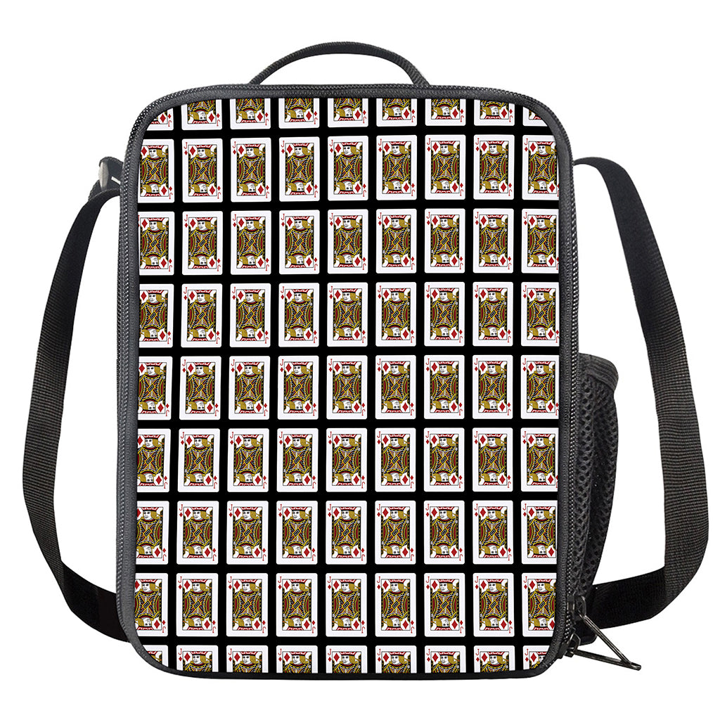 Jack Of Diamonds Pattern Print Crossbody Lunch Bag