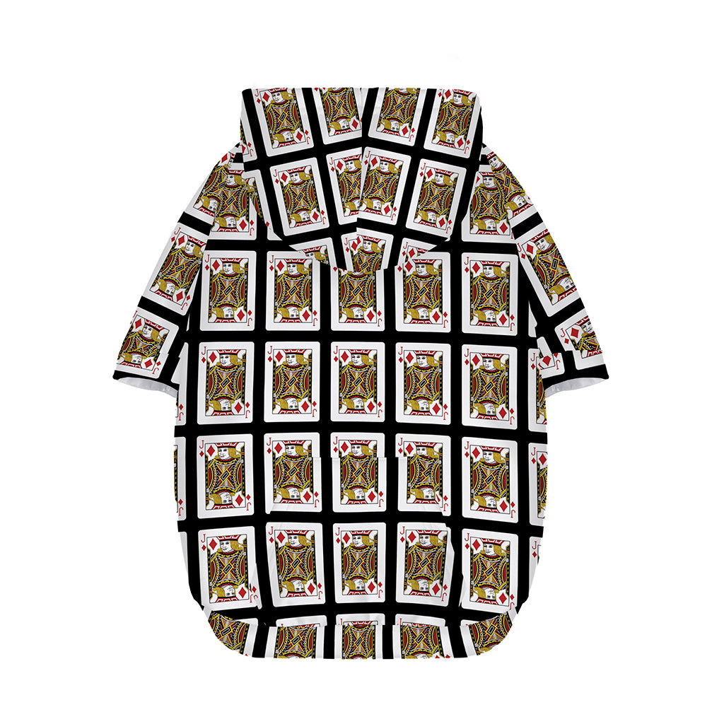 Jack Of Diamonds Pattern Print Dog Zip Up Hoodie